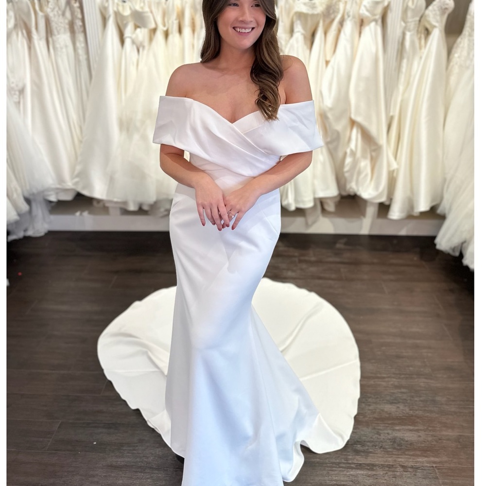 Off the shoulder wedding dress